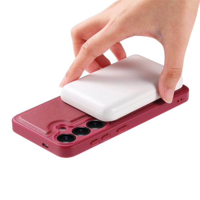 CASENEO - CASENEO Samsung Galaxy S24/S25 Fodral - PU Läder - Röd