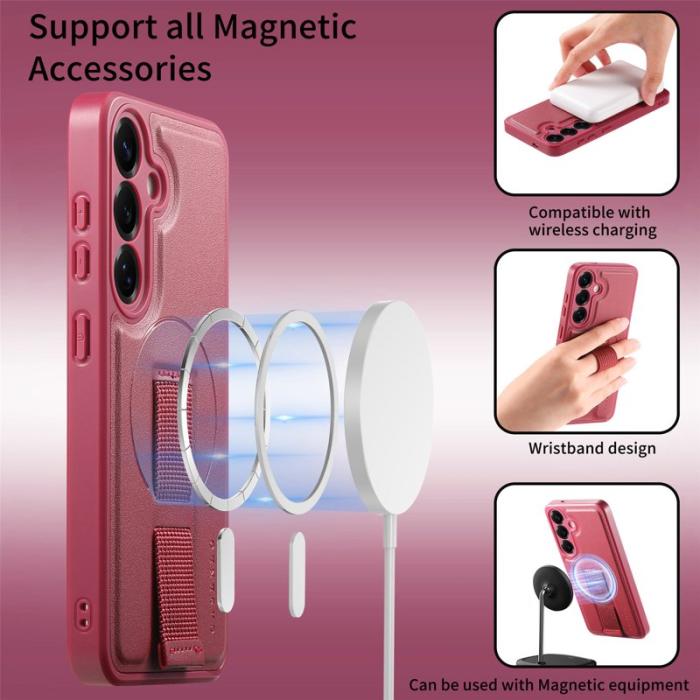 CASENEO - CASENEO Samsung Galaxy S24/S25 Fodral - PU Läder - Röd