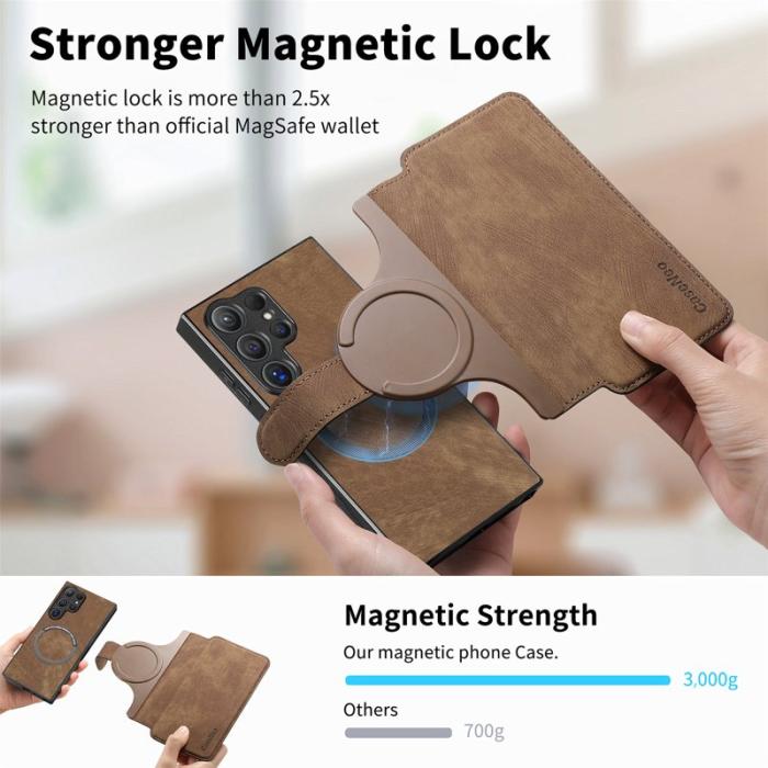 CASENEO - CASENEO Samsung Galaxy S24 Ultra Fodral Äkta läder - Brun