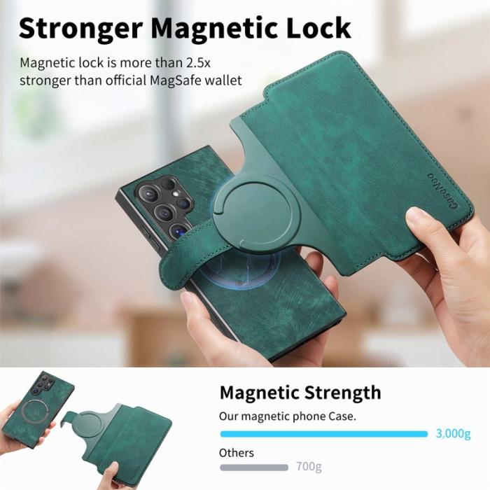 CASENEO - CASENEO Samsung Galaxy S24 Ultra Fodral - Äkta läder - Grön