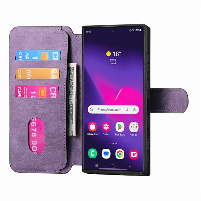 CASENEO - CASENEO Samsung Galaxy S24 Ultra Fodral Äkta läder - Lila