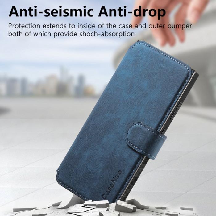 CASENEO - CASENEO Samsung Galaxy S24 Ultra Fodral Äkta läder - Mörkblå
