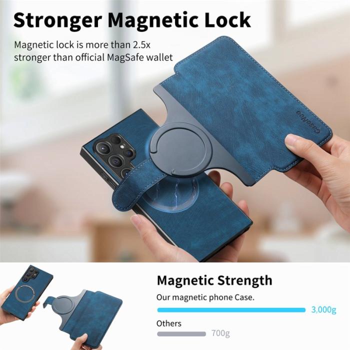 CASENEO - CASENEO Samsung Galaxy S24 Ultra Fodral Äkta läder - Mörkblå