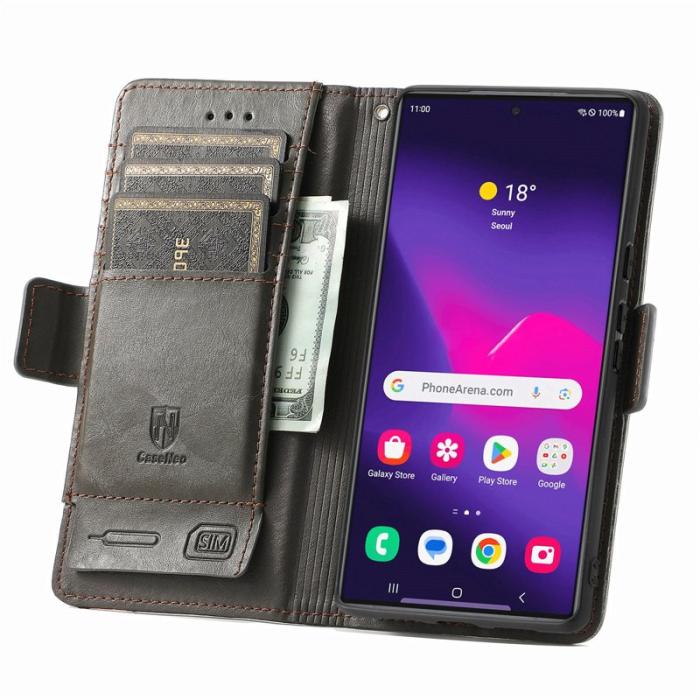 CASENEO - CASENEO Samsung Galaxy S24 Ultra Skal PU Läder - Grå