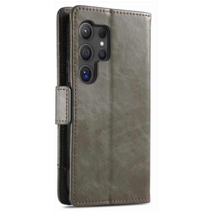CASENEO - CASENEO Samsung Galaxy S24 Ultra Skal PU Läder - Grå