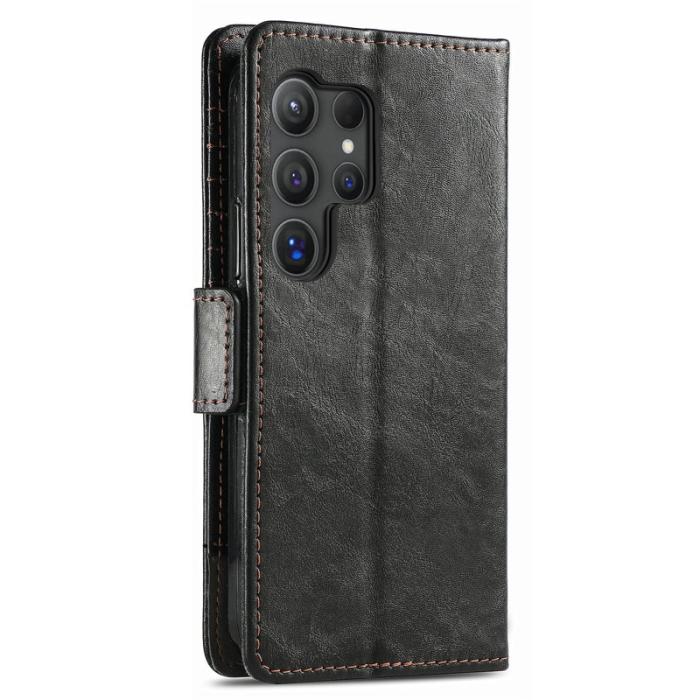 CASENEO - CASENEO Samsung Galaxy S24 Ultra Skal PU Läder - Svart