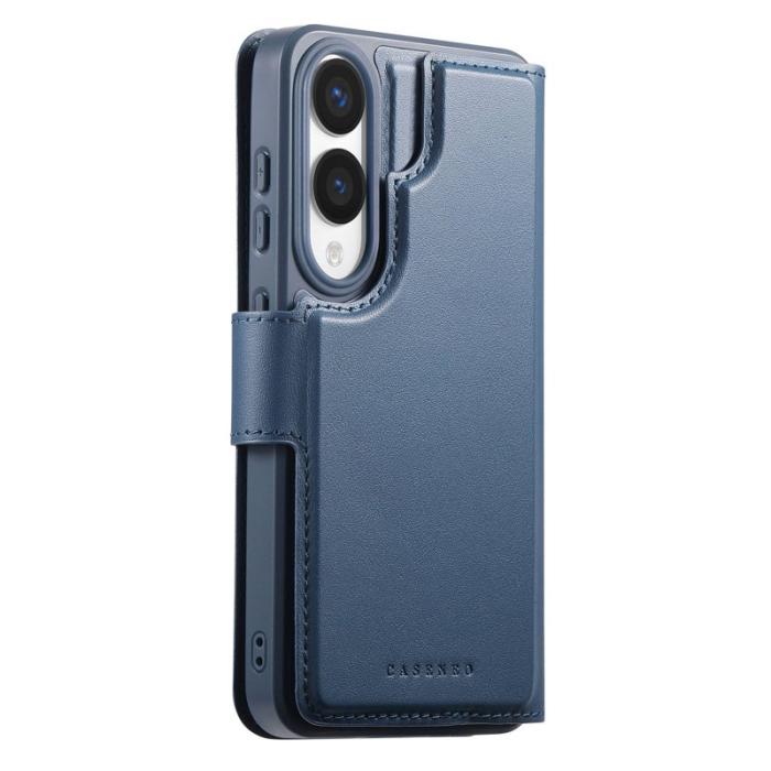 CASENEO - CASENEO Samsung Galaxy S25 Edge Fodral Äkta läder - Blå