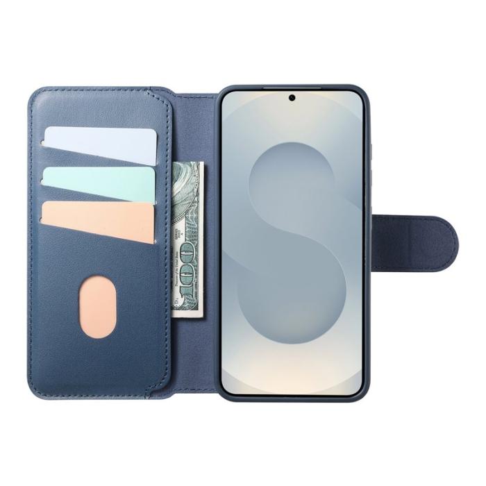 CASENEO - CASENEO Samsung Galaxy S25 Edge Fodral Äkta läder - Blå