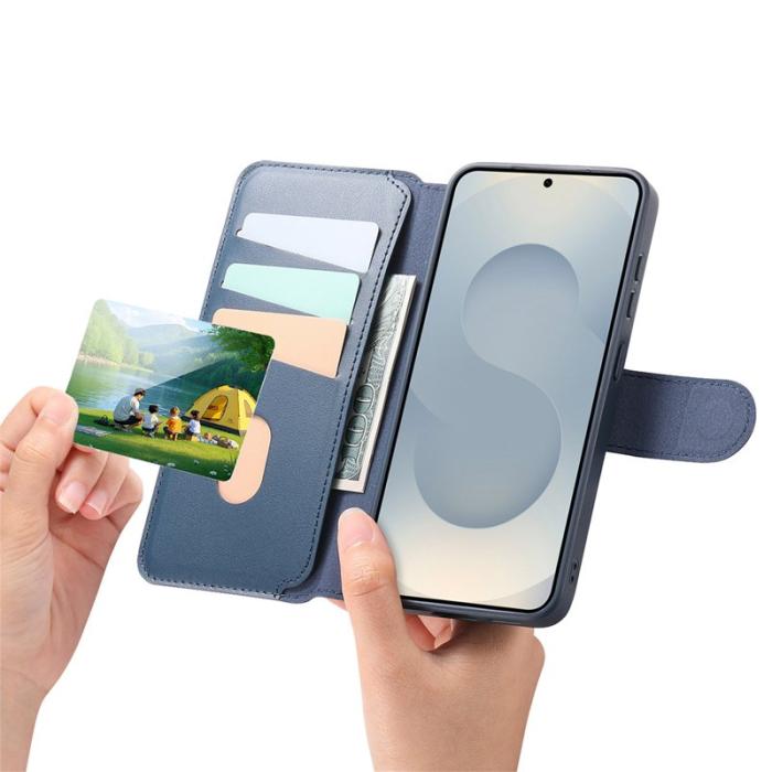 CASENEO - CASENEO Samsung Galaxy S25 Edge Fodral Äkta läder - Blå