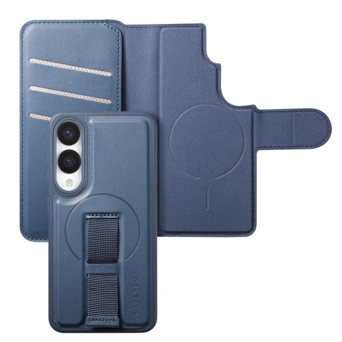 CASENEO - CASENEO Samsung Galaxy S25 Edge Fodral Äkta läder - Blå