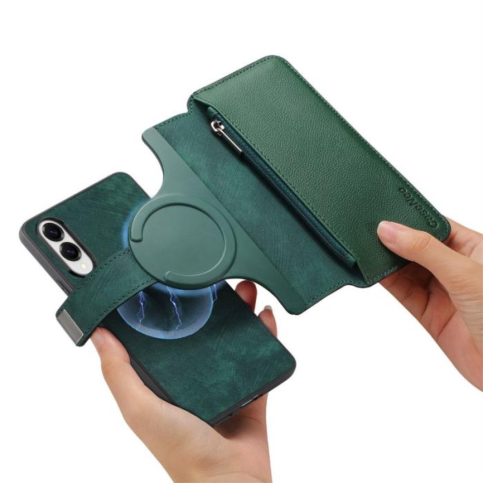 CASENEO - CASENEO Samsung Galaxy S25 Edge Fodral Äkta läder - Grön