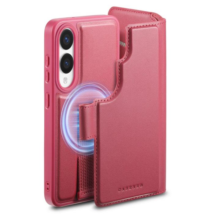 CASENEO - CASENEO Samsung Galaxy S25 Edge Fodral Äkta läder - Röd