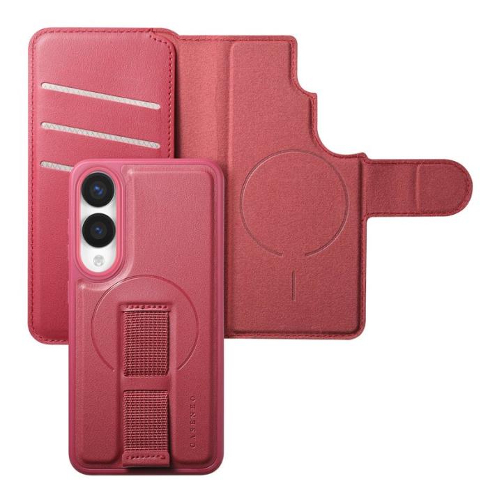 CASENEO - CASENEO Samsung Galaxy S25 Edge Fodral Äkta läder - Röd