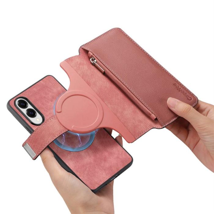 CASENEO - CASENEO Samsung Galaxy S25 Edge Fodral Äkta läder - Rosa