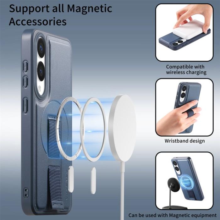 CASENEO - CASENEO Samsung Galaxy S25 Edge Fodral - PU Läder - Blå