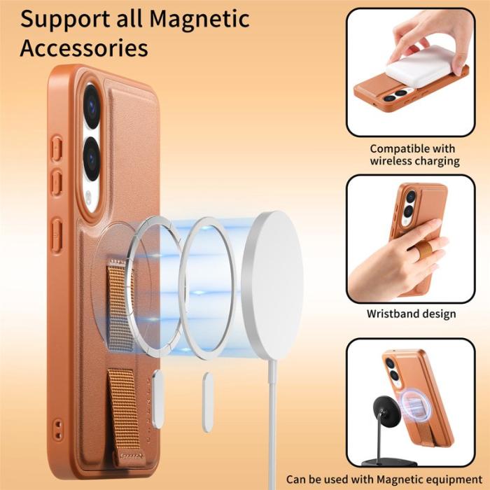 CASENEO - CASENEO Samsung Galaxy S25 Edge Fodral - PU Läder - Brun