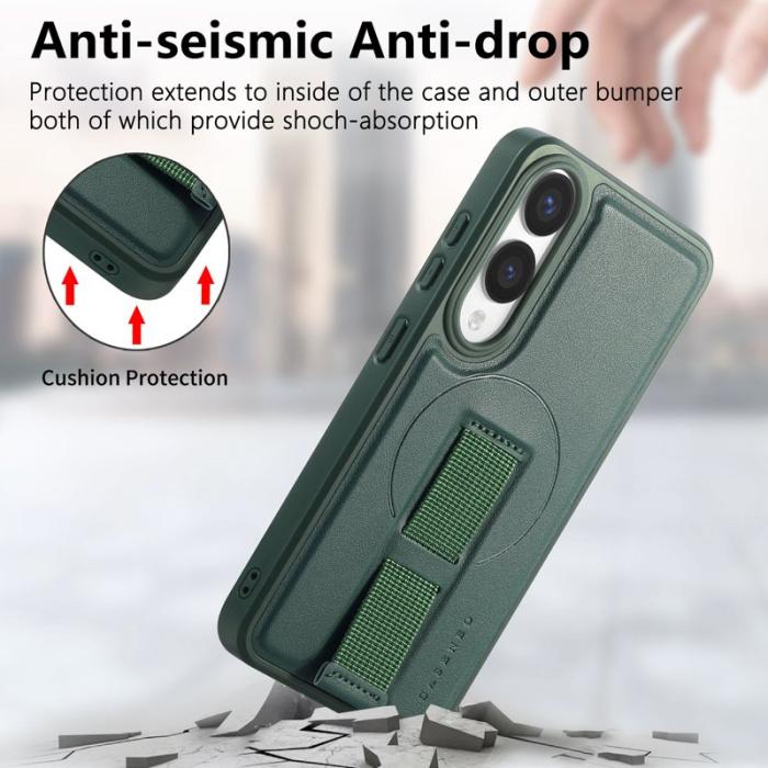 CASENEO - CASENEO Samsung Galaxy S25 Edge Fodral - PU Läder - Grön