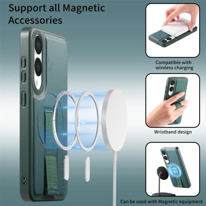 CASENEO - CASENEO Samsung Galaxy S25 Edge Fodral - PU Läder - Grön