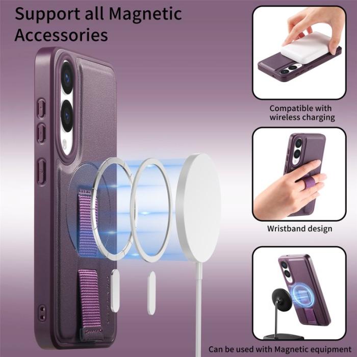 CASENEO - CASENEO Samsung Galaxy S25 Edge Fodral - PU Läder - Lila