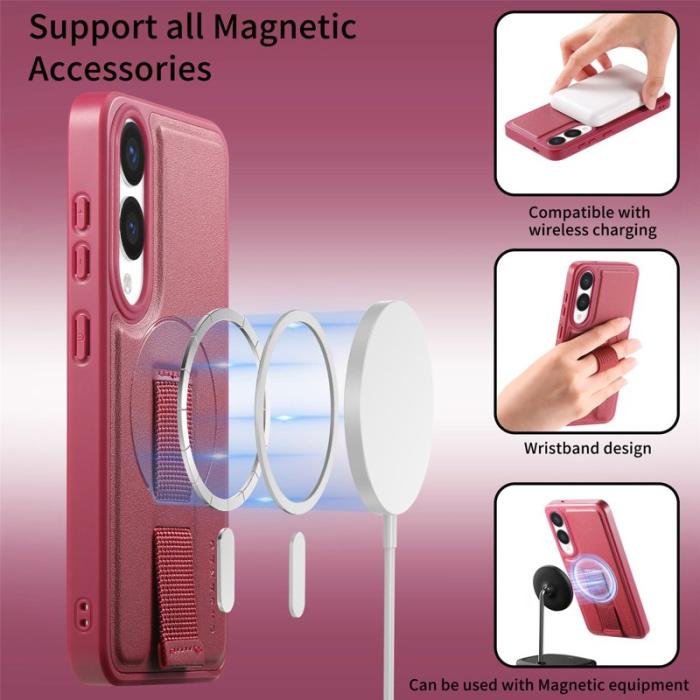 CASENEO - CASENEO Samsung Galaxy S25 Edge Fodral - PU Läder - Röd