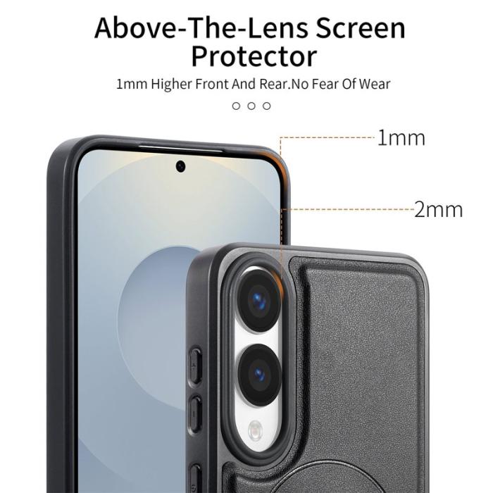 CASENEO - CASENEO Samsung Galaxy S25 Edge Fodral - PU Läder - Svart