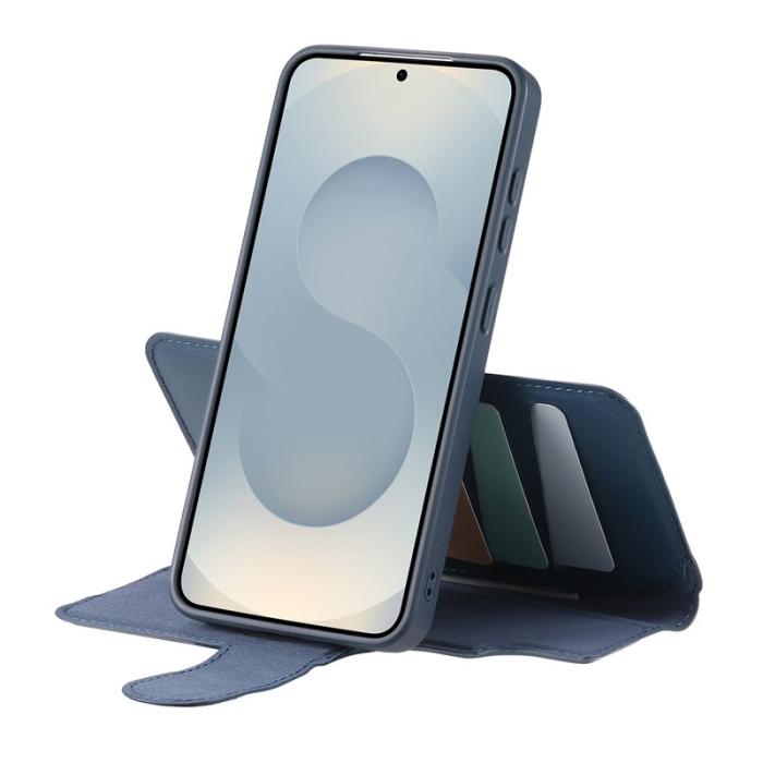 CASENEO - CASENEO Samsung Galaxy S25+ Fodral Äkta läder - Blå