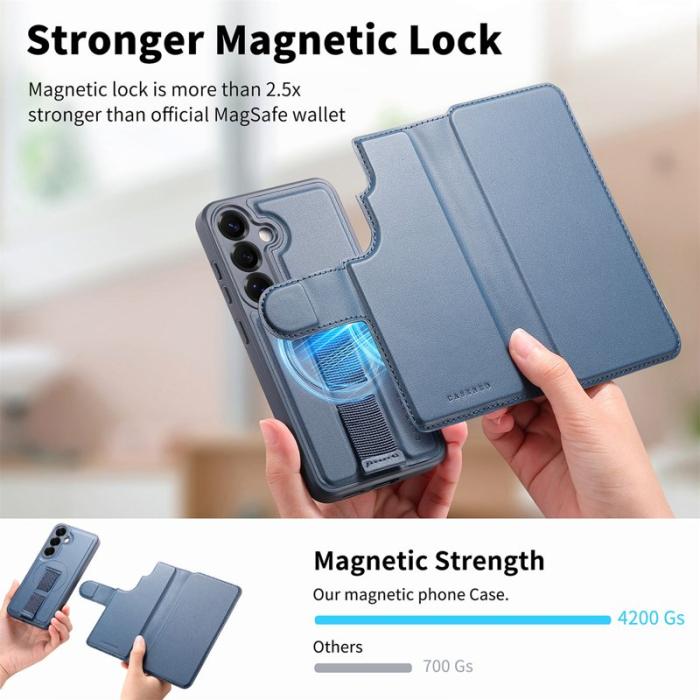 CASENEO - CASENEO Samsung Galaxy S25+ Fodral Äkta läder - Blå