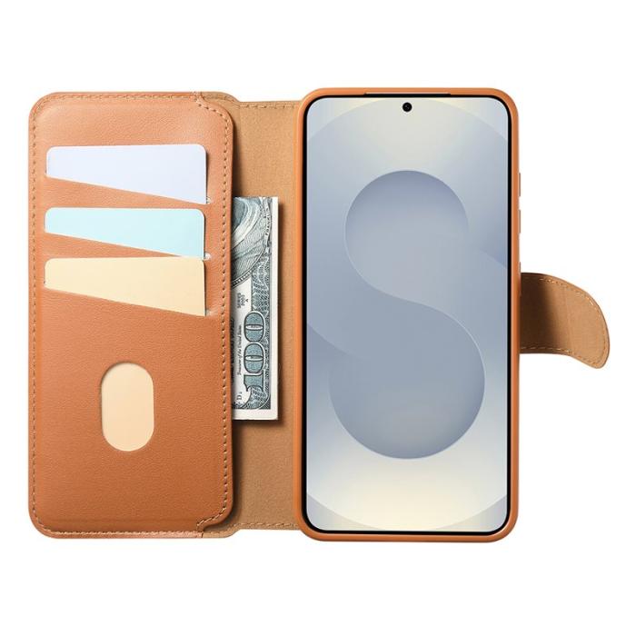 CASENEO - CASENEO Samsung Galaxy S25 Fodral - Äkta läder - Brun