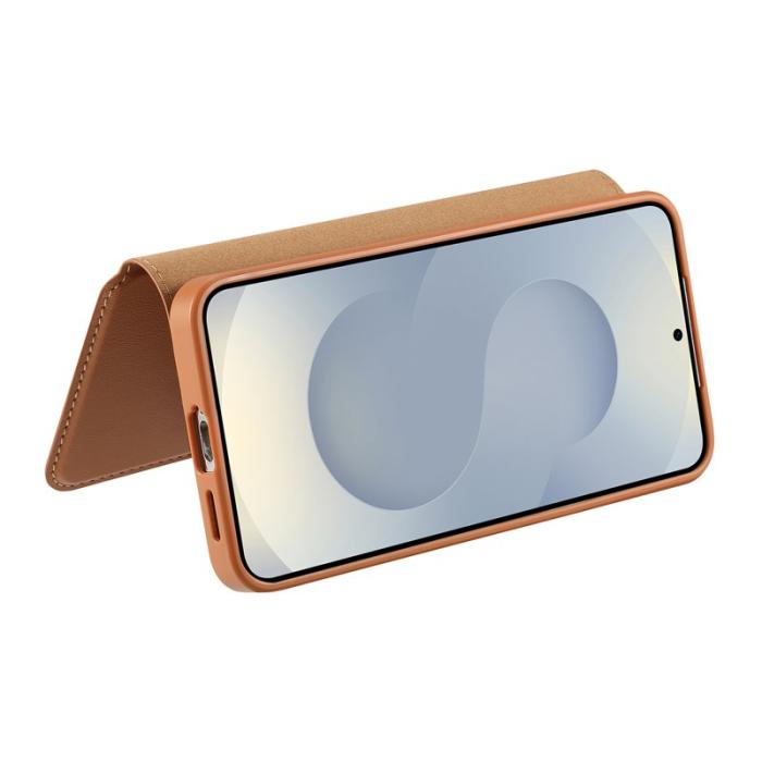 CASENEO - CASENEO Samsung Galaxy S25 Fodral - Äkta läder - Brun