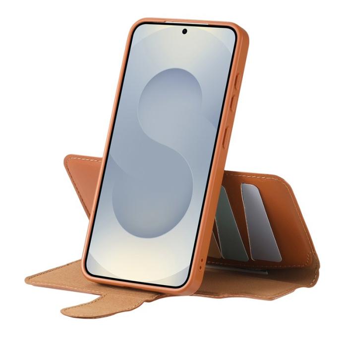 CASENEO - CASENEO Samsung Galaxy S25 Fodral - Äkta läder - Brun