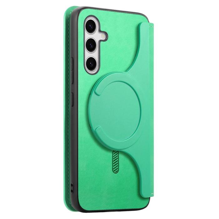 CASENEO - CASENEO Samsung Galaxy S25 Fodral - Äkta läder - Grön