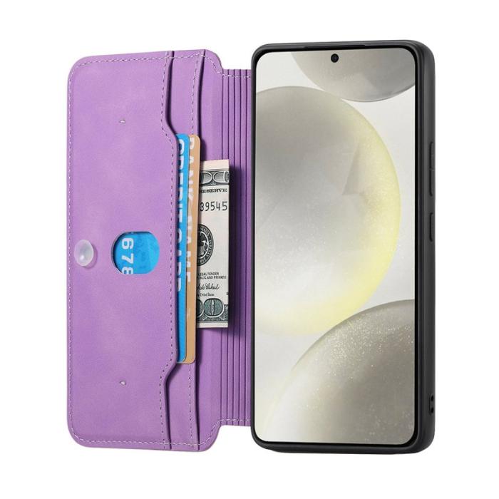 CASENEO - CASENEO Samsung Galaxy S25 Fodral Äkta läder - Lila