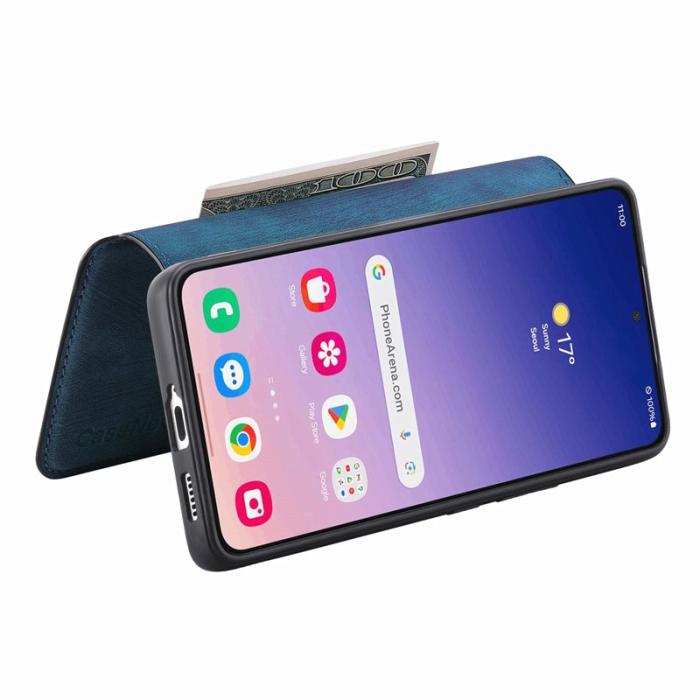 CASENEO - CASENEO Samsung Galaxy S25 Fodral Äkta läder - Mörkblå
