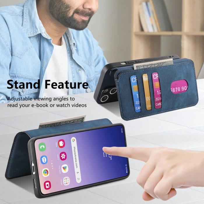 CASENEO - CASENEO Samsung Galaxy S25 Fodral Äkta läder - Mörkblå