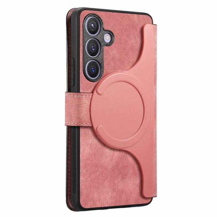 CASENEO - CASENEO Samsung Galaxy S25 Fodral Äkta läder - Pink