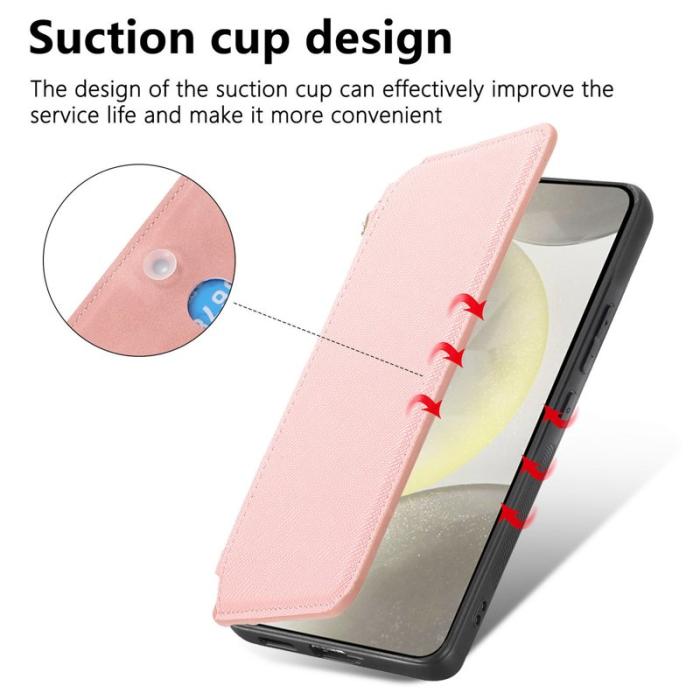 CASENEO - CASENEO Samsung Galaxy S25 Fodral Äkta läder - Rosa