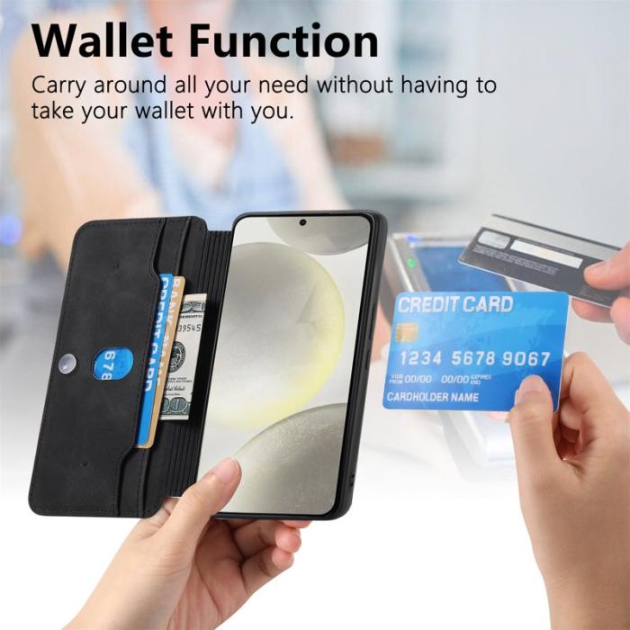 CASENEO - CASENEO Samsung Galaxy S25 Fodral - Äkta läder - Svart