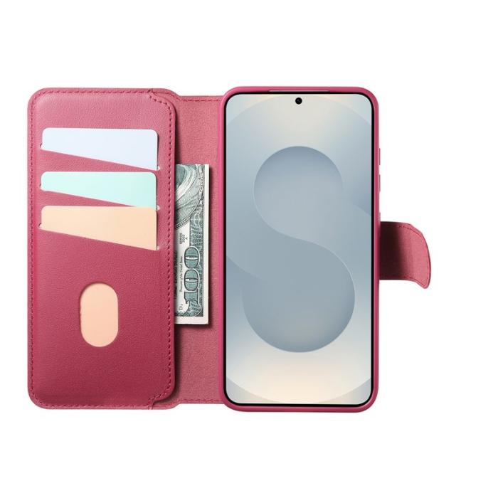 CASENEO - CASENEO Samsung Galaxy S25 Fodral RFID Blocking Läder - Röd