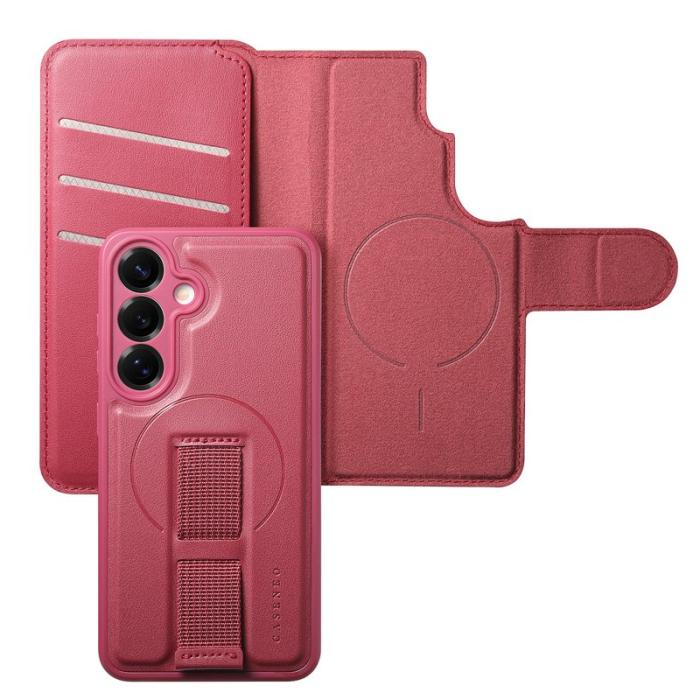 CASENEO - CASENEO Samsung Galaxy S25 Fodral RFID Blocking Läder - Röd