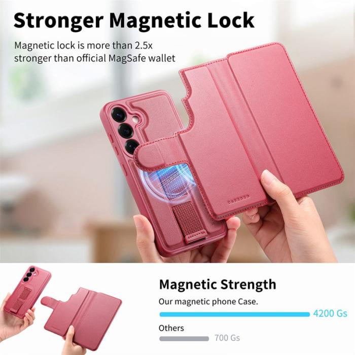 CASENEO - CASENEO Samsung Galaxy S25 Fodral RFID Blocking Läder - Röd