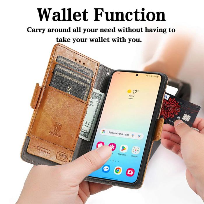 CASENEO - CASENEO Samsung Galaxy S25+ Skal PU Läder - Khaki