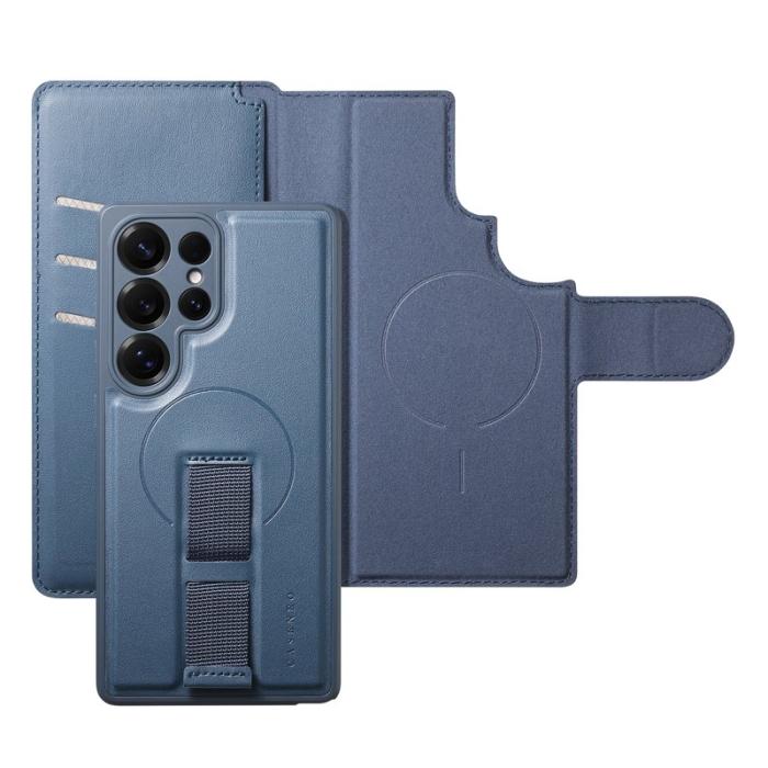 CASENEO - CASENEO Samsung Galaxy S25 Ultra Fodral Äkta läder - Blå