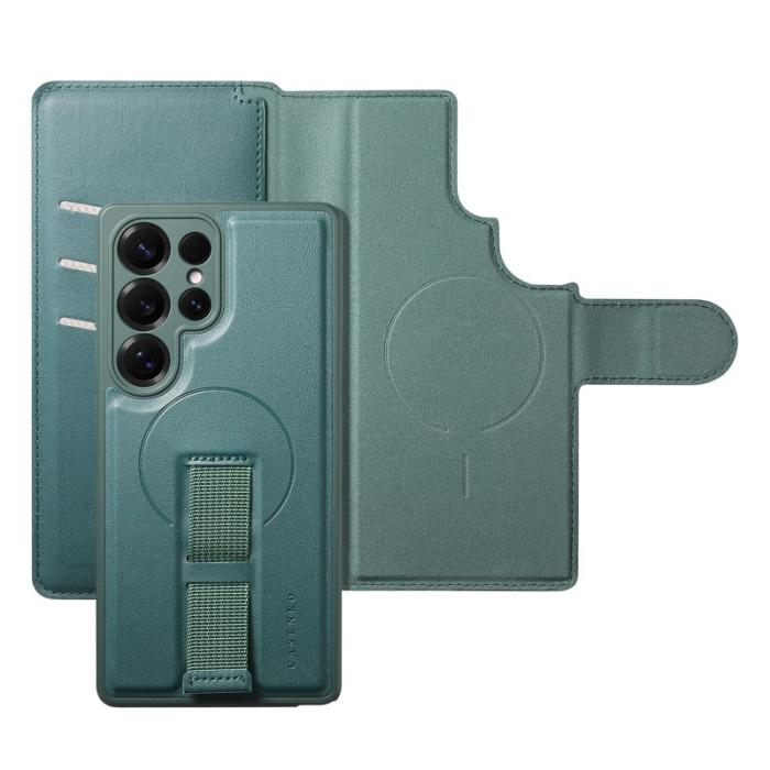 CASENEO - CASENEO Samsung Galaxy S25 Ultra Fodral Äkta läder - Grön