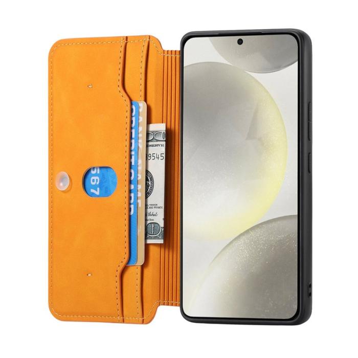 CASENEO - CASENEO Samsung Galaxy S25 Ultra Fodral Äkta läder - Gul