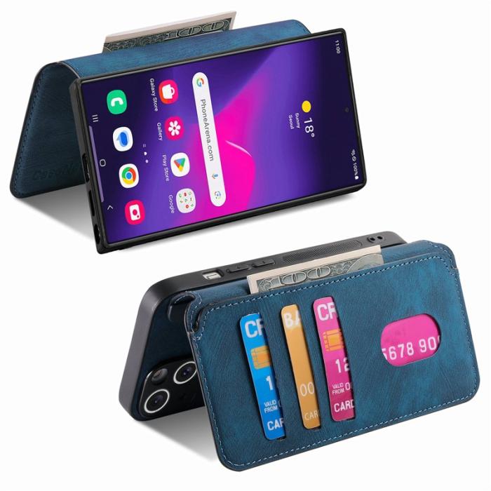 CASENEO - CASENEO Samsung Galaxy S25 Ultra Fodral Äkta läder - Mörkblå