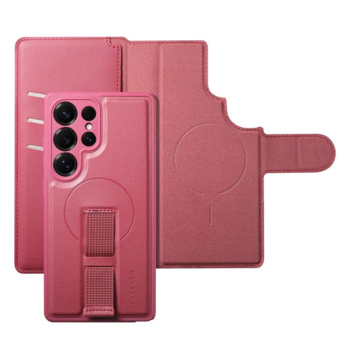 CASENEO - CASENEO Samsung Galaxy S25 Ultra Fodral Äkta läder - Röd