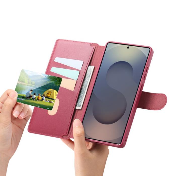 CASENEO - CASENEO Samsung Galaxy S25 Ultra Fodral Äkta läder - Röd