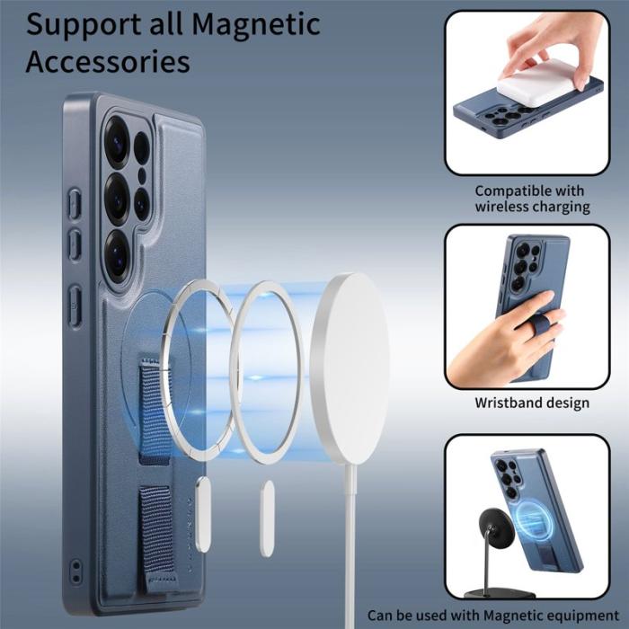 CASENEO - CASENEO Samsung Galaxy S25 Ultra Fodral - PU Läder - Blå