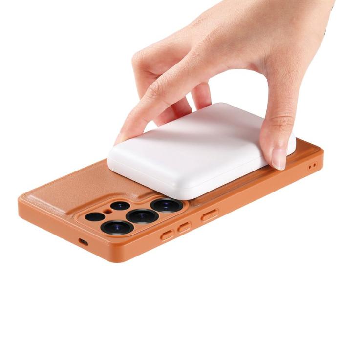 CASENEO - CASENEO Samsung Galaxy S25 Ultra Fodral - PU Läder - Brun