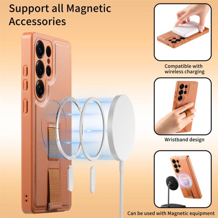 CASENEO - CASENEO Samsung Galaxy S25 Ultra Fodral - PU Läder - Brun